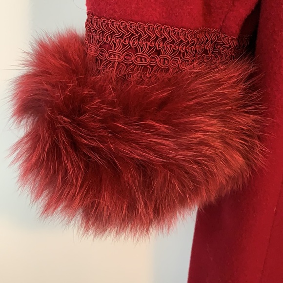 Marvin Richards lambs wool Fox Fur long coat - Picture 4 of 16